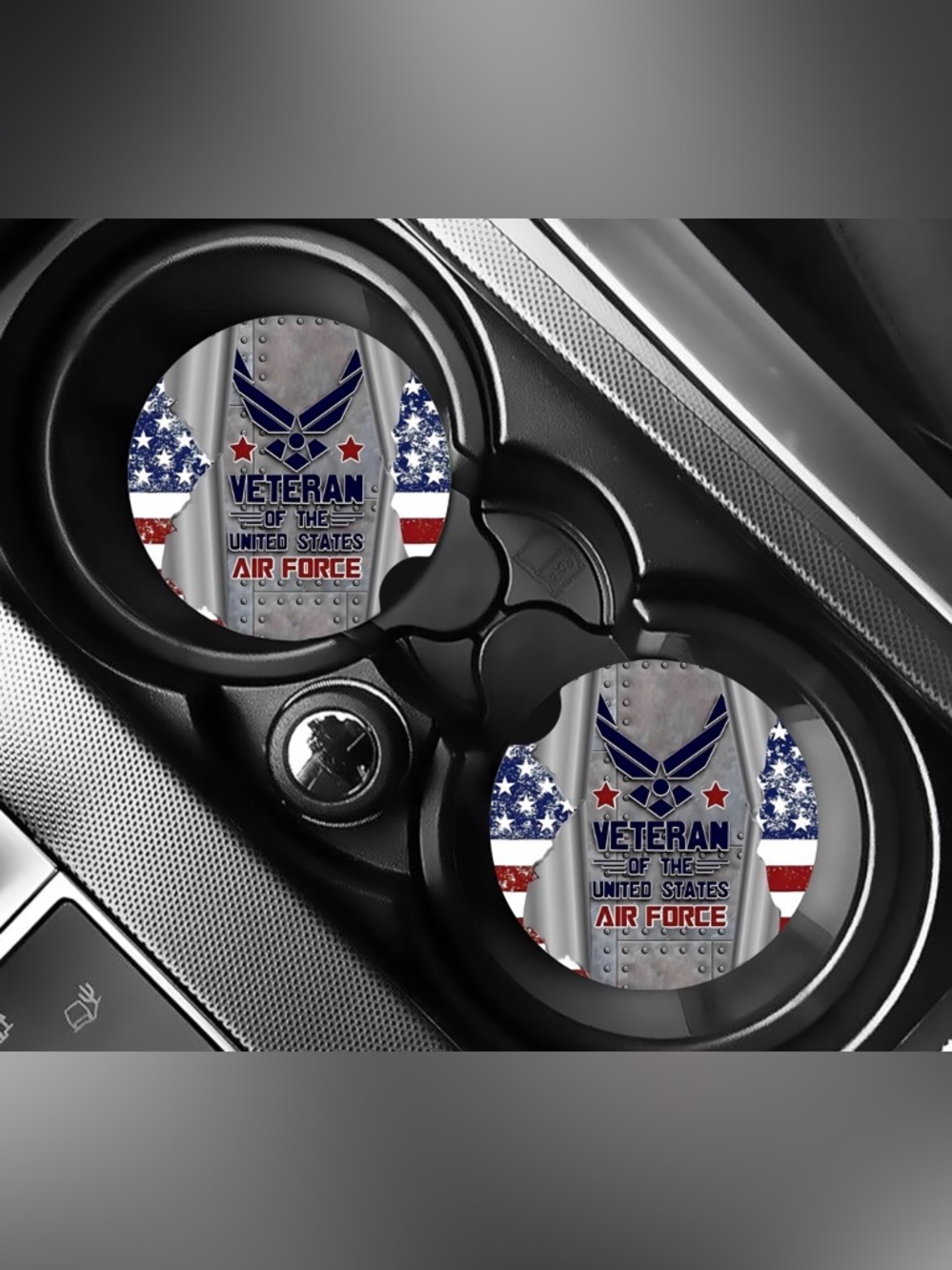 Air Force Veteran Car Coasters Absorbent Set of (2)